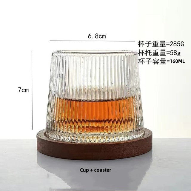 Thicken Wine Glasses Lead-free cup Rotating Whisky Glass Transparent Brandy Vodka Beer Cup Drinkware Drinking Glasses