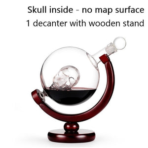 Whiskey Decanter Globe Wine Aerator Glass Set